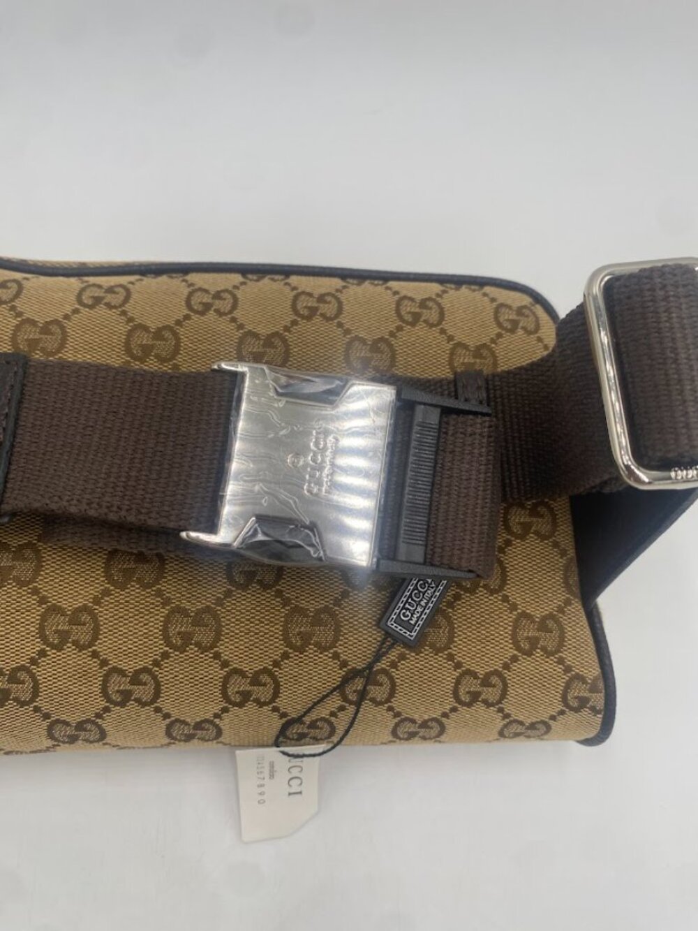 NEW Gucci Beige GG Monogram Pouch Fanny Pack Belt Bag Waist bag - Picture 7 of 8